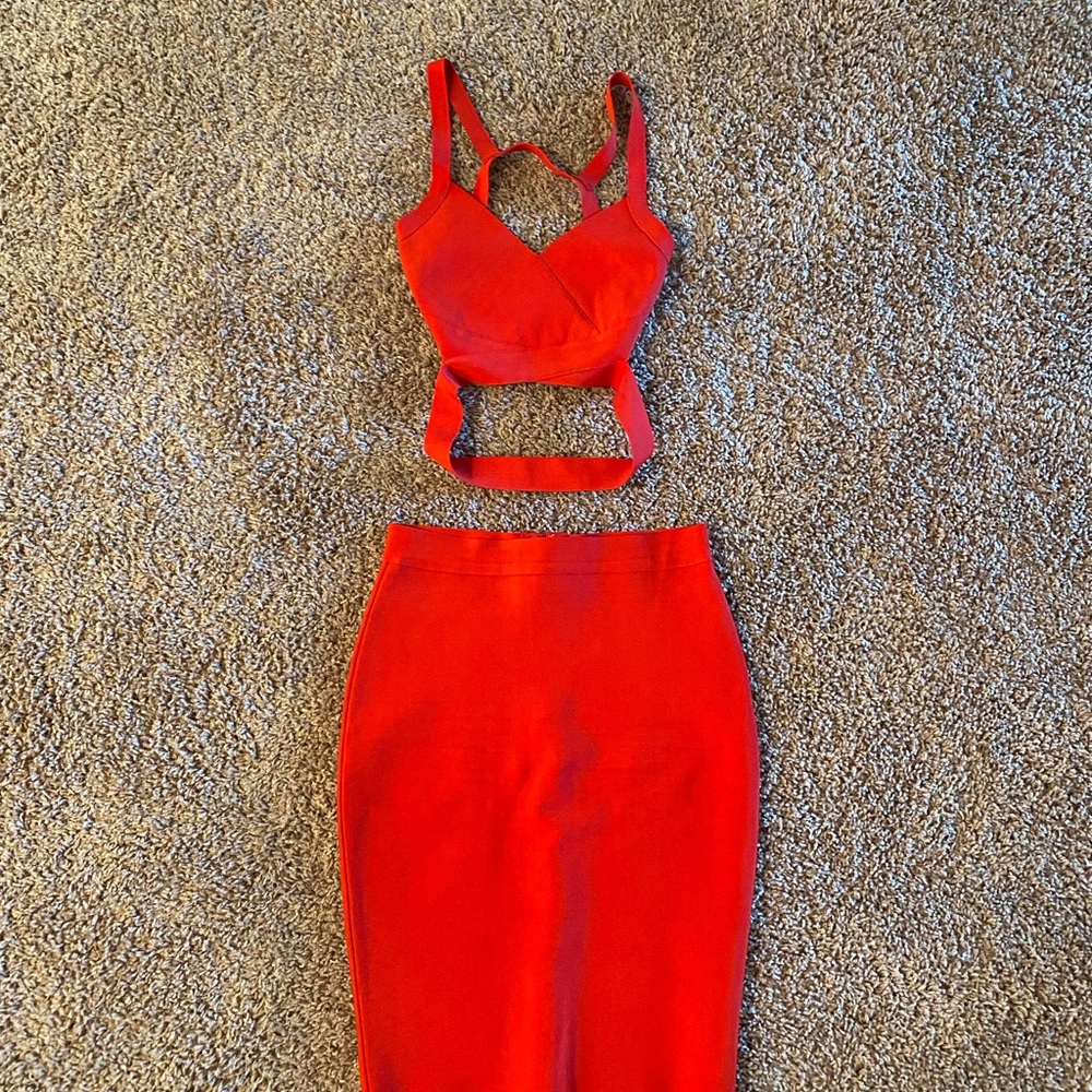 Women’s red Amazon dress with top